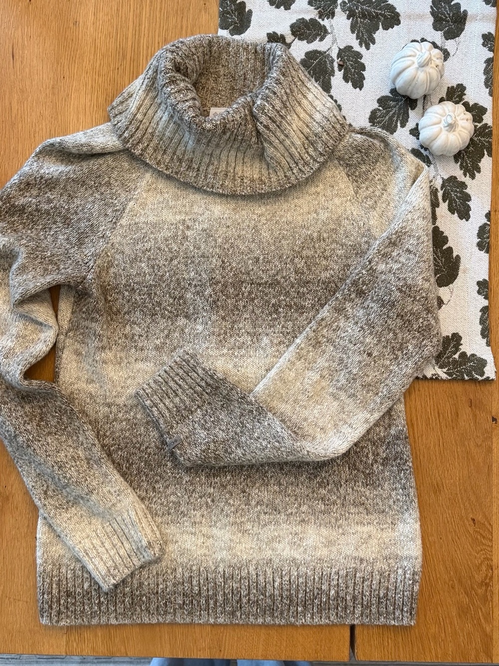 Columbia Heather Taupe Cowl Neck Sweater